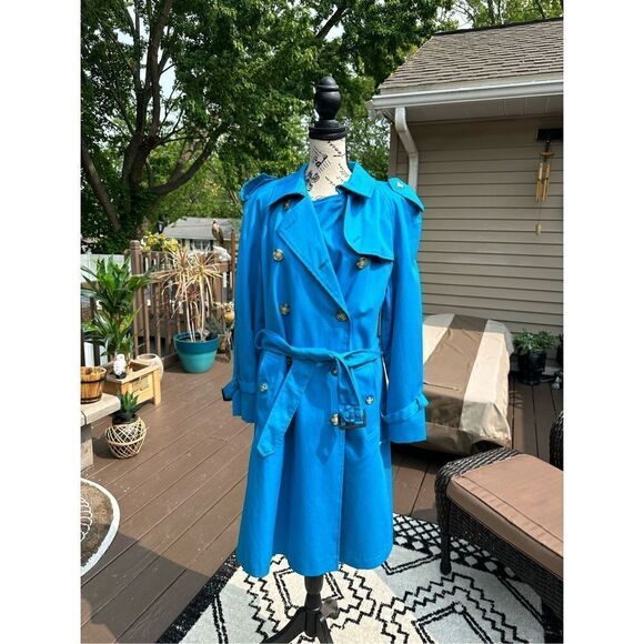 Perry ELLIS portfolio, aqua  Blue floral lining jacket so much detail 12P - Picture 2 of 12